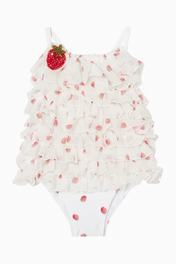 فستان بكشكش وفراولة