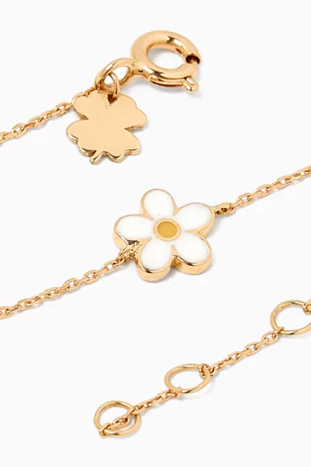 سوار جريجري بتصميم زهرة أقحوان ذهب عيار 18