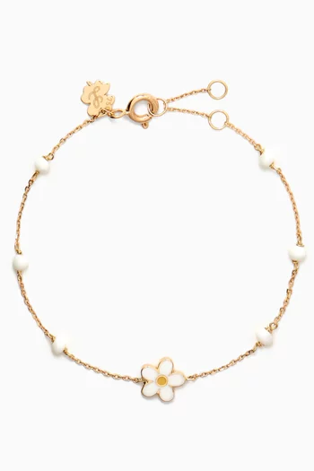 سوار جريجري بتصميم زهرة أقحوان ذهب عيار 18