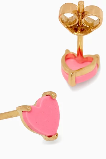 أقراط مزينة بقلب صغير ذهب عيار 18