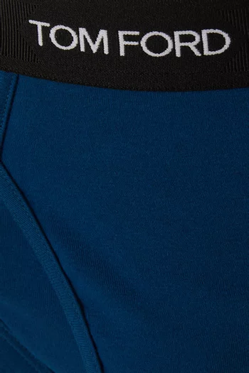 طقم سروال داخلي بشعار الماركة مزيج قطن، قطعتان