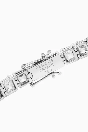 سوار تنس مرصع بماس بتصميم آشر ذهب أبيض عيار 18