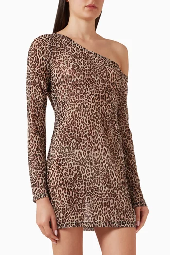 Asymmetric Mini Dress in Mesh