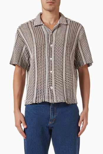 قميص هيو بنسيج كروشيه مزيج قطن