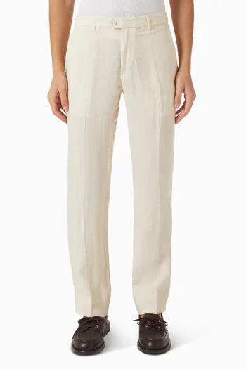 Straight-leg Suit Pants in Linen