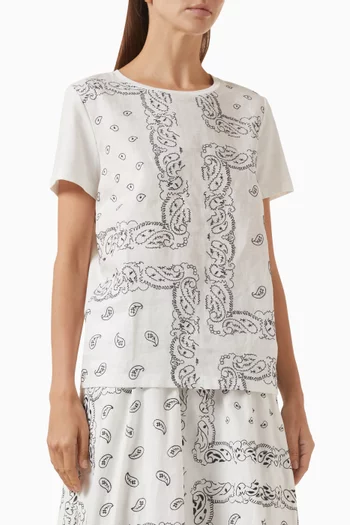 تي شيرت بقصة مستقيمة قطن