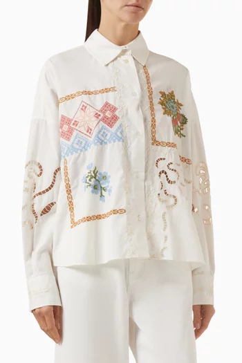 قميص قصير قطن بوبلين