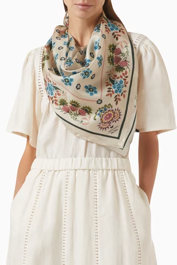 Printed Scarf in Silk-twill