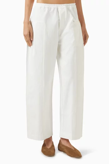 بنطال بطيّات مزيج قطن