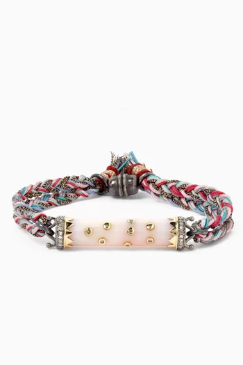 Tube Opal & Diamond Bracelet in 10kt Gold