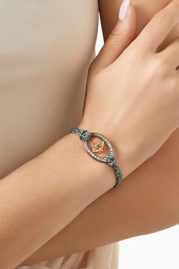 Eye Tourmaline & Diamond Bracelet in Sterling Silver