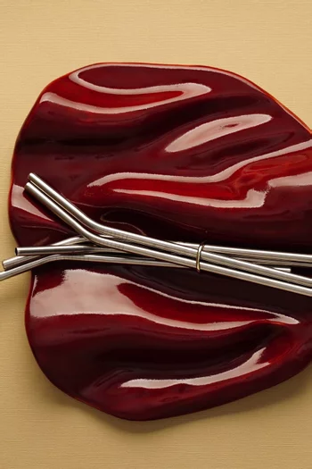 Unda Tray in Glazed Ceramic