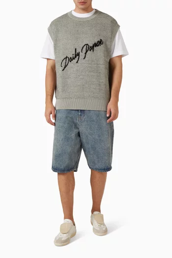 Script Logo Vest Sweater in Knit