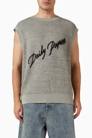 Script Logo Vest Sweater in Knit