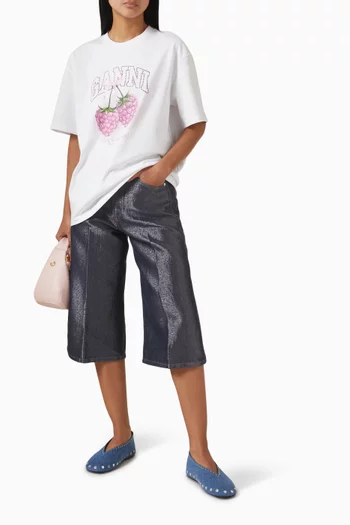 تي شيرت بطبعة توت قطن جيرسيه