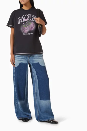 تي شيرت بطبعة توت قطن جيرسيه