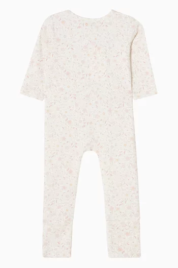 لباس قطعة واحدة فاي بأكمام قصيرة ونقشة