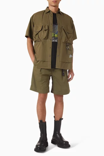 قميص بجيوب متعددة مزيج قطن