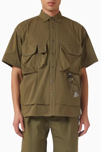 قميص بجيوب متعددة مزيج قطن