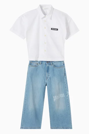 Logo Baggy Jeans in Denim