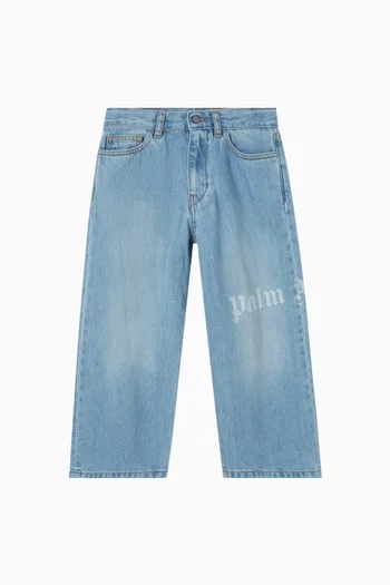 Logo Baggy Jeans in Denim