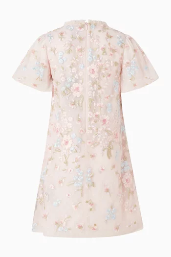 Peony Bouquet Puff Sleeve Dress