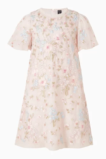 Peony Bouquet Puff Sleeve Dress