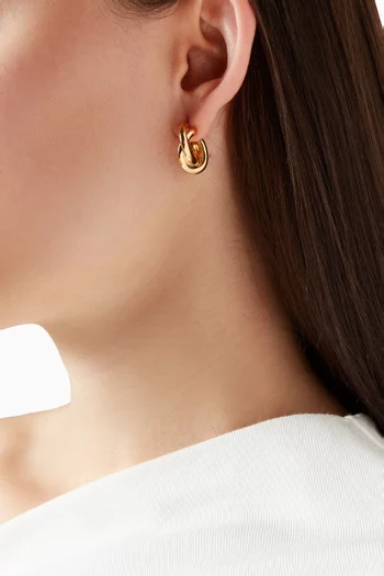 أقراط ديانا فضة مطلية بذهب عيار 18‏