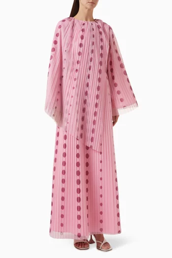 فستان طويل بكاب تول