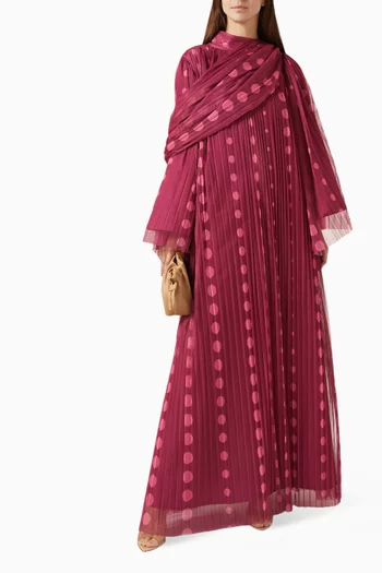 فستان طويل بدرابيه تول