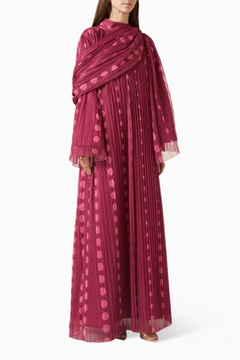 فستان طويل بدرابيه تول