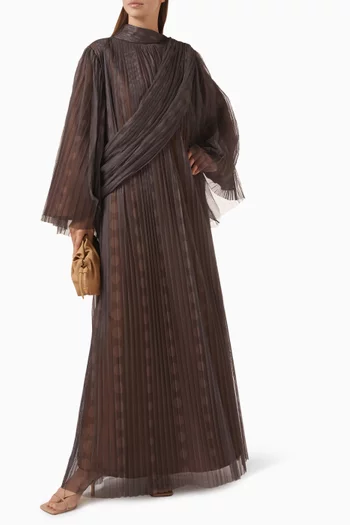 فستان طويل بدرابيه تول