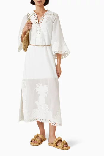 فستان إندرا مطرز قماش رامي