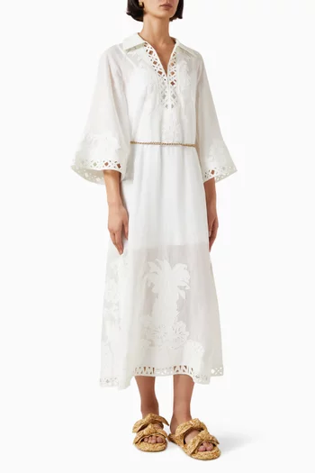 فستان إندرا مطرز قماش رامي