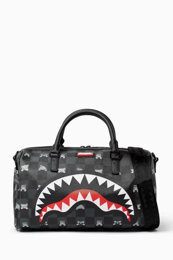 حقيبة دفل بنقشة مربعات وطبعة شخصية ميني