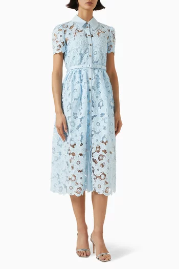 sachin and babi light blue dress Self-Portrait Tiered Chiffon Midi Dress In Blue - 40% Off