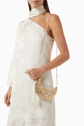 كلاتش بتصميم هلال مرصع بالكريستال