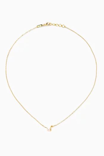 Arabic Letter 'Meem' Necklace in 18kt Yellow Gold