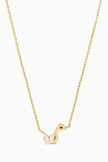 Arabic Letter 'Meem' Necklace in 18kt Yellow Gold