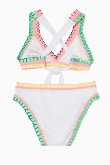 Rainbow Embroidered Bikini Set