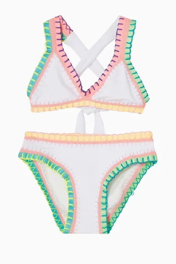 Rainbow Embroidered Bikini Set