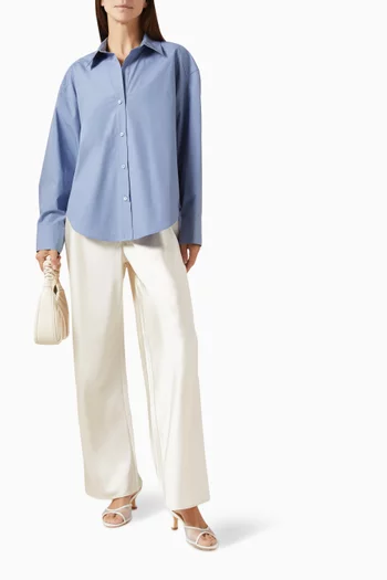 قميص قطن بياقة مفتوحة