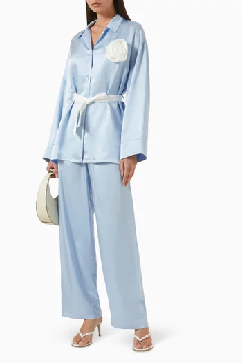 The Rose Oversized Pyjama Set in Satin