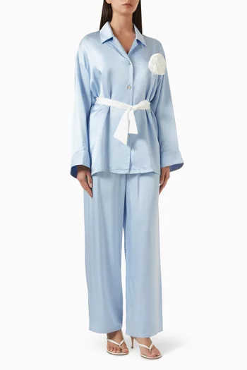 The Rose Oversized Pyjama Set in Satin