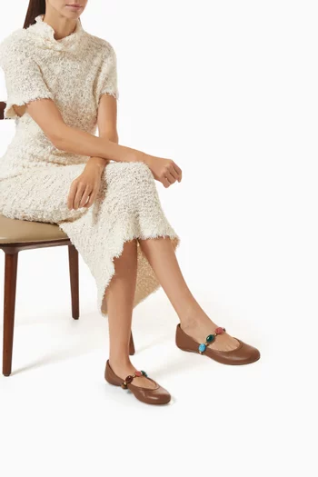 حذاء ماري جين شانتي بكعب مسطح جلد