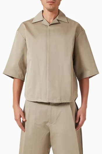 قميص بياقة كوبية ام 5 مزيج قطن