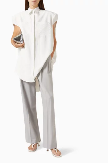 فستان بيا بنمط قميص وقصة مربعة