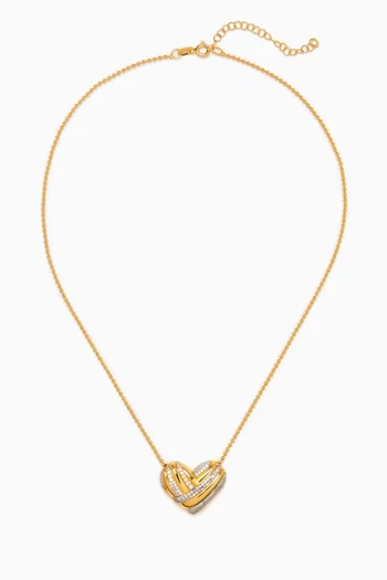 Heart Pendant Necklace in 24kt Gold-plated Sterling Silver