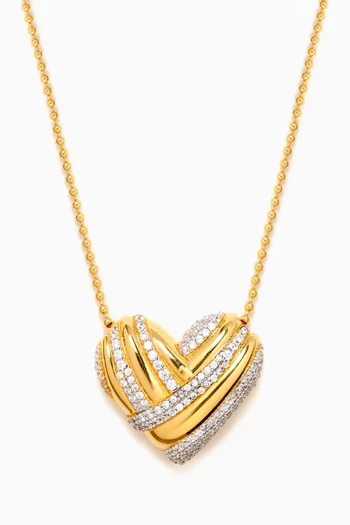 Heart Pendant Necklace in 24kt Gold-plated Sterling Silver