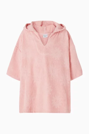 Sunny Towelling Hooded Poncho in Cotton